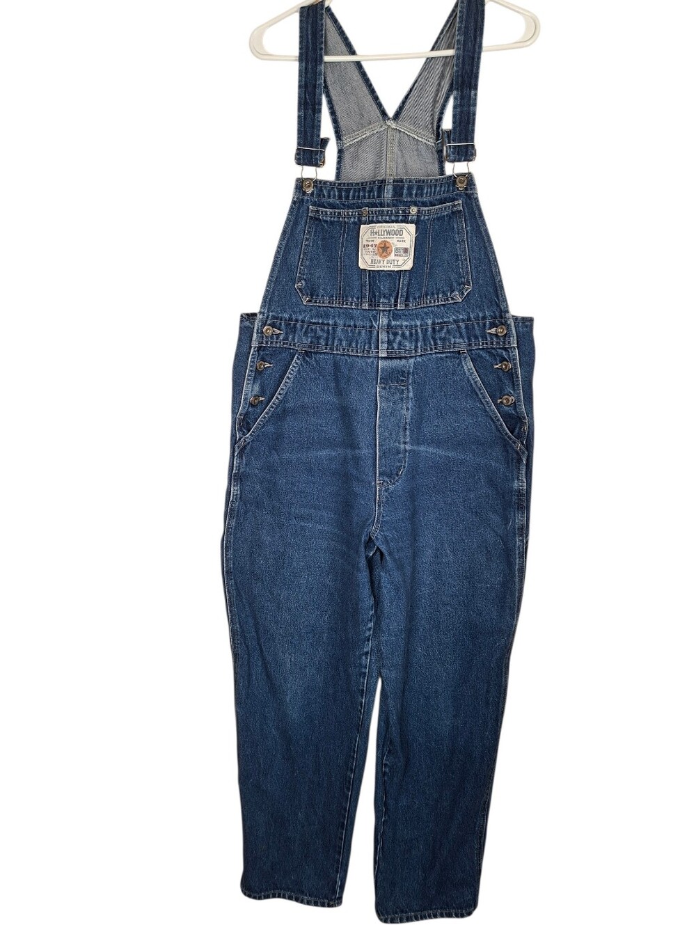 Vintage Hollywood Jeans Blue Denim Carpenter Overalls Relaxed Fit